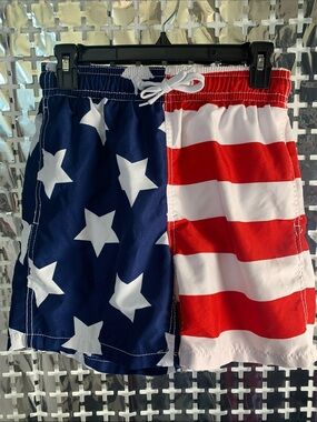 Kanu Surf Men's Stars & Stripes Swim Trunks - Red, White & Navy